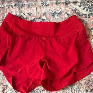lululemon athletica Vibrant Red Athletic Shorts